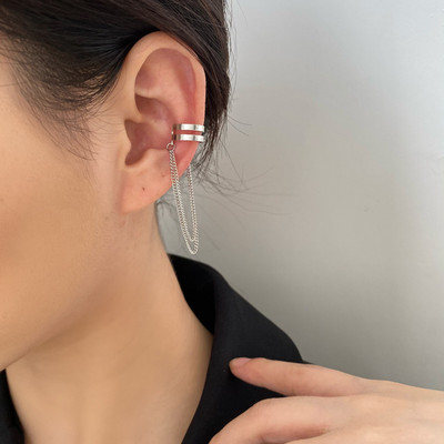 2022, noua moda, zircon stralucitor in forma de C cu ciucuri lungi, cercei fara piercing, design feminin, bijuterii pentru petrecere.