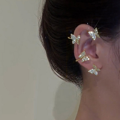 2022, noua moda, zircon stralucitor in forma de C cu ciucuri lungi, cercei fara piercing, design feminin, bijuterii pentru petrecere.