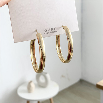 Cercei cerc cu cerc de marcă minimalistă, pentru femei, 2022, nou vintage, culoare auriu, coreeană, cercei mari, accesorii brincos