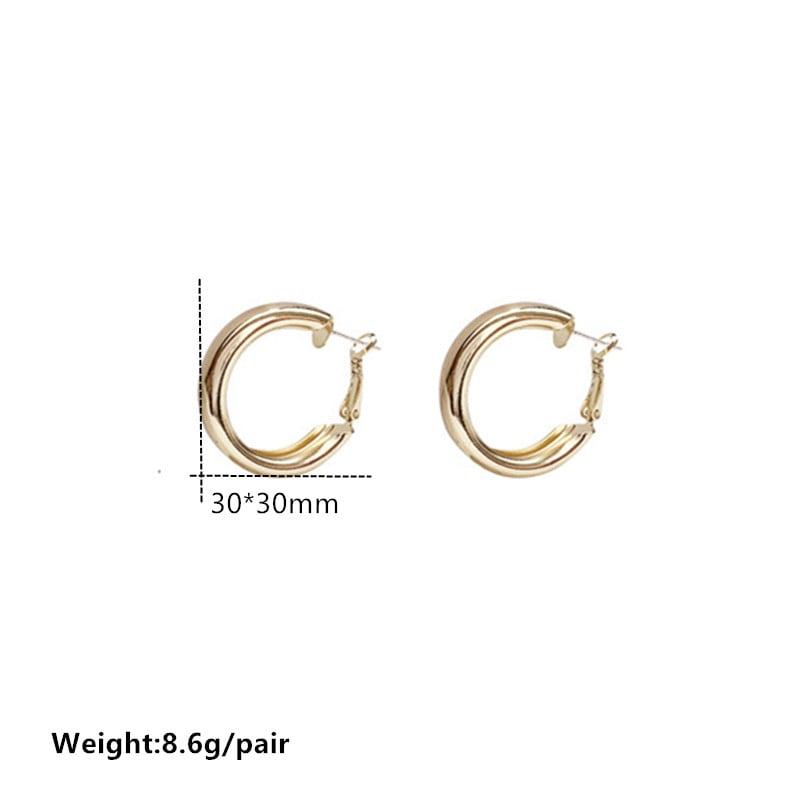 Cercei cerc cu cerc de marcă minimalistă, pentru femei, 2022, nou vintage, culoare auriu, coreeană, cercei mari, accesorii brincos