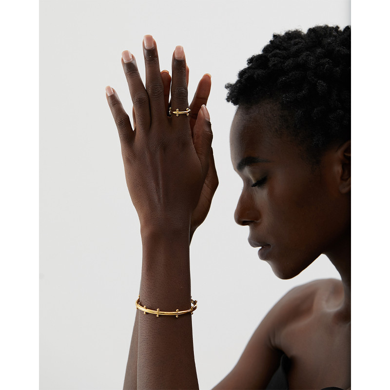 Yhpup Charm Minimalista bevont rozsdamentes acél nyitott karkötő gyűrűszett nőknek Stílusos egyedi divatékszer ajándék