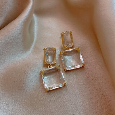 2020, cercei de damă, bloc de sticlă transparent, bijuterii de lux pentru petrecere, fete sexy, cercei neobișnuiți de Crăciun, accesorii de modă