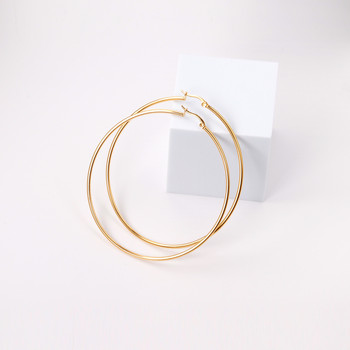 LUXUSTEEL Χρυσό Χρώμα Σκουλαρίκια από ανοξείδωτο ατσάλι για Γυναικεία Ανδρικά Μεγάλο/Μικρό Κύκλο Στρογγυλό Αυτί Κοσμήματα Bijoux Acier Inoxidable