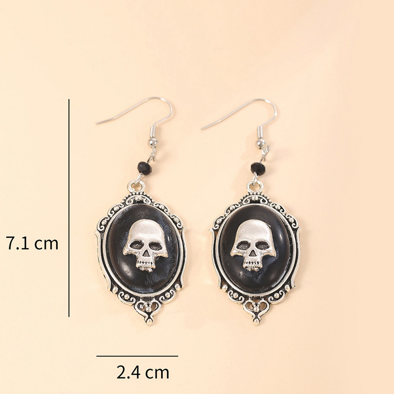 Cercei punk cu craniu de epocă pentru femei, agățați gotici, pandantiv, cercei retro, bijuterii, accesorii, cadou