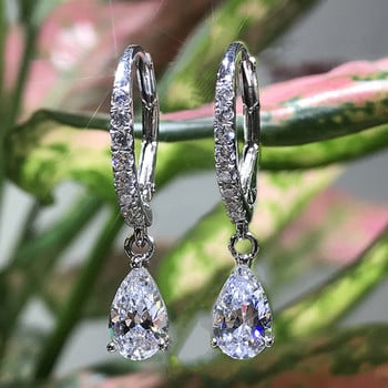 Huitan Delicate Pear CZ Drop Earrings Γυναικεία κρύσταλλα υψηλής ποιότητας Ευέλικτο Ωραίο δώρο Love Fashion Jewelry Καθημερινά σκουλαρίκια για πάρτι