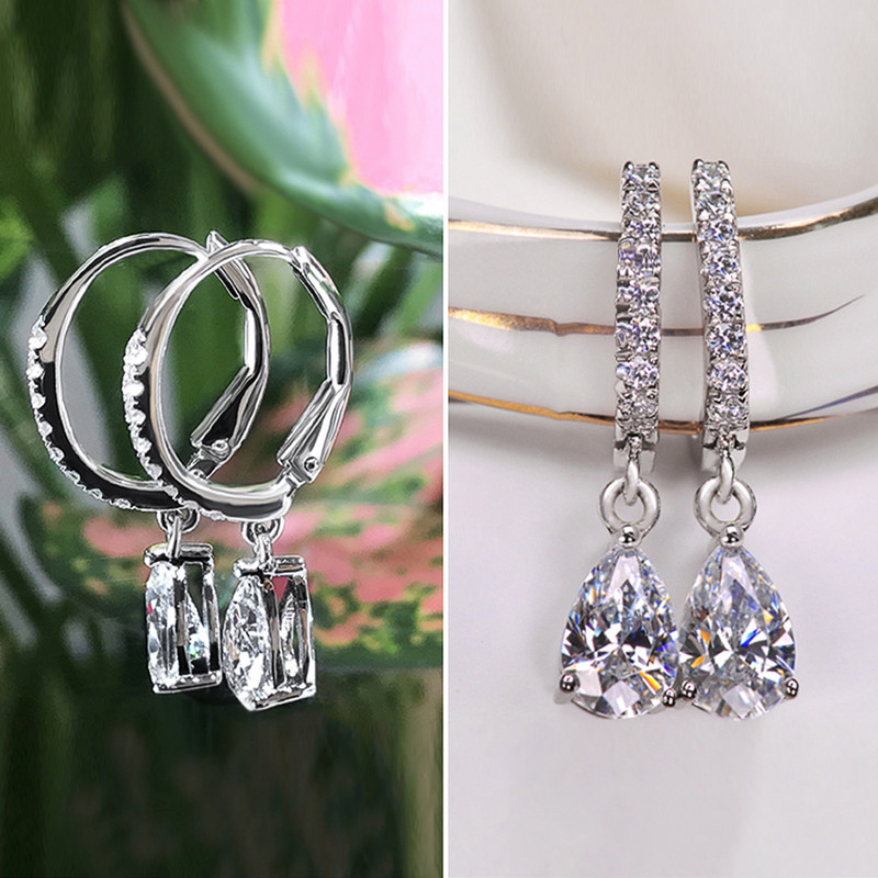 Huitan Delicate Pear CZ csepp fülbevaló női kristály kiváló minőségű sokoldalú, szép ajándék szerelem divat ékszer mindennapi parti fülbevaló