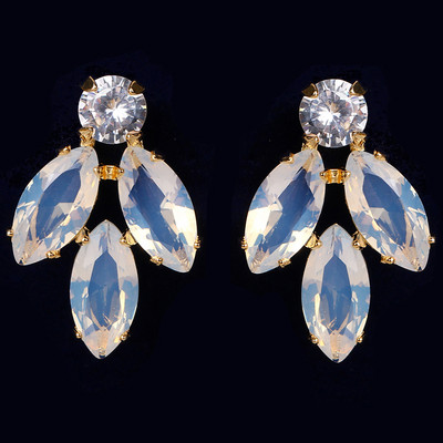 Mieli sidabro spalvos pareiškimai gėlių auskarai papuošalai su CZ cirkonio krištoliniu auskaru moterims vestuvinė dovana