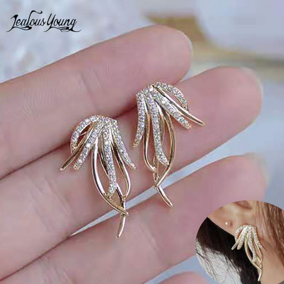 Mieli sidabro spalvos pareiškimai gėlių auskarai papuošalai su CZ cirkonio krištoliniu auskaru moterims vestuvinė dovana