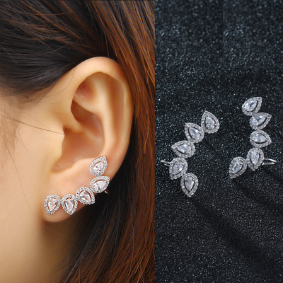 Mieli sidabro spalvos pareiškimai gėlių auskarai papuošalai su CZ cirkonio krištoliniu auskaru moterims vestuvinė dovana