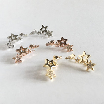 Απλά κομψά αστέρια γυναικεία σκουλαρίκια καρφωτά γυαλιστερό λευκό ζιργκόν Εξαιρετικό τετράγωνο αστέρι γεωμετρικό γυναικείο σκουλαρίκι Μόδα κοσμήματα Δώρα