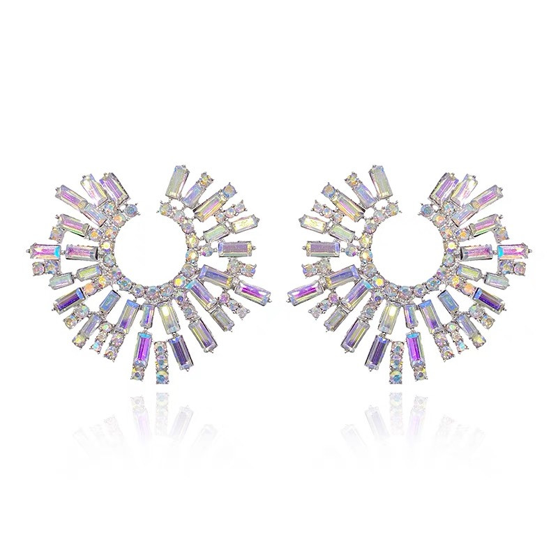 Prabangūs perdėti krištoliniai auskarai, dideli apskritimai, blizgūs kalnų krištoliniai auskarai moterims, 2022 m. madingi papuošalai