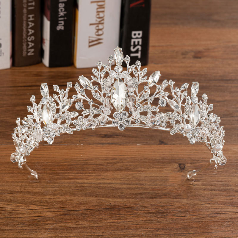 KMVEXO Seturi superbe de bijuterii de mireasă din cristal pentru femei, la modă, diademe, cercei, colier, coroană, nuntă, set de bijuterii Dubai