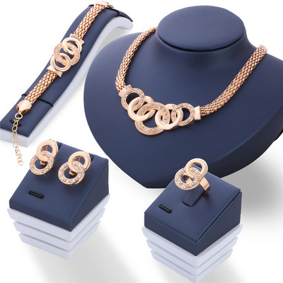 4 ks náhrdelník náušnice náramok prsteň dámske doplnky retiazka choker ženské svadobné náušnice dámske boho náramok prsteň pre ženy