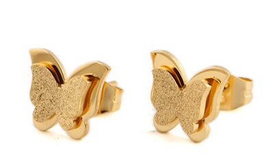 316L rozsdamentes acél előkelő ékszer matt 2 rétegű Butterfly Choker Charms Snake Bone női ékszer szett