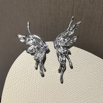 Νέο Punk Style Liquid Butterfly Stud Earring for Women 2022 Cool Metal Butterfly Earrings Y2K Aesthetic Jewelry Party Δώρο