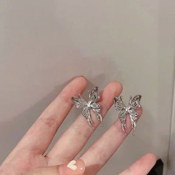 Νέο Punk Style Liquid Butterfly Stud Earring for Women 2022 Cool Metal Butterfly Earrings Y2K Aesthetic Jewelry Party Δώρο