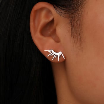 Σκουλαρίκια από ανοξείδωτο ατσάλι 2022 Trend Delicate Half Circle Sun Design Fashion Gothic Stud σκουλαρίκια για γυναίκες Δώρα για πάρτι κοσμημάτων