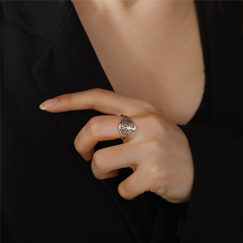 Skyrim Drvo života Podesivi prsten Viking Prstenje od nehrđajućeg čelika Amulet Nakit Pokloni za godišnjicu za žene Muškarci 2023.