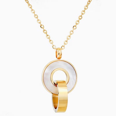Seturi de bijuterii de modă, de culoare aurie, din oțel inoxidabil, pandantiv, colier, cercei, accesoriu pentru femei, petrecere de nuntă