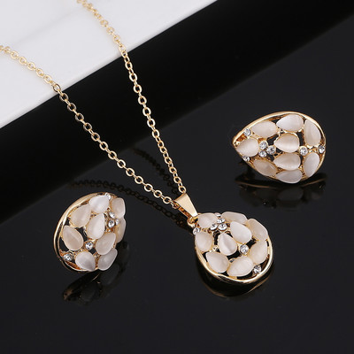 ZOSHI Fashion Seturi de bijuterii cu perle pentru femei Set de bijuterii din margele africane, placat cu aur, cristal de nunta, colier Dubai, bijuterii