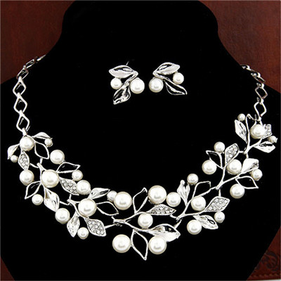 ZOSHI Fashion Seturi de bijuterii cu perle pentru femei Set de bijuterii din margele africane, placat cu aur, cristal de nunta, colier Dubai, bijuterii