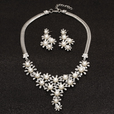 ZOSHI Fashion Seturi de bijuterii cu perle pentru femei Set de bijuterii din margele africane, placat cu aur, cristal de nunta, colier Dubai, bijuterii