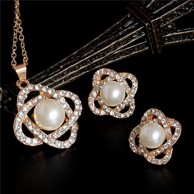 ZOSHI Fashion Seturi de bijuterii cu perle pentru femei Set de bijuterii din margele africane, placat cu aur, cristal de nunta, colier Dubai, bijuterii