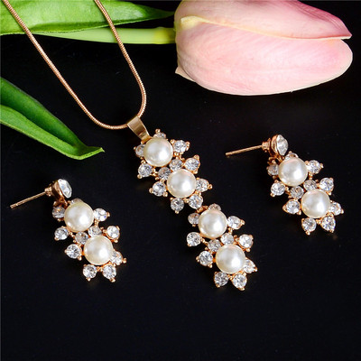 ZOSHI Fashion Seturi de bijuterii cu perle pentru femei Set de bijuterii din margele africane, placat cu aur, cristal de nunta, colier Dubai, bijuterii