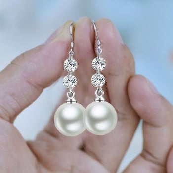 Γυναικεία κοσμήματα Γυναικεία αξεσουάρ Pearl Drop Earrings Νύφη Σκουλαρίκια αρραβώνων γάμου Δώρο γενεθλίων Κοσμήματα