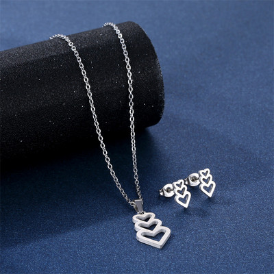 Kompleti nakita od nehrđajućeg čelika Ogrlice i naušnice u obliku srca Grana Goose Love Knot Set beskonačnih privjesaka Dropshipping