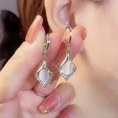 Luksuzni nakit Opal Cirkon Viseće naušnice za žene Vjenčane zaručničke naušnice Poklon za Valentinovo Rođendanski Pendientes Mujer