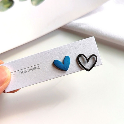 Trend aszimmetrikus üreges szívű fülbevaló nőknek gyönyörű lány aranyos parti ékszer Koreai sárga kék édes fülbevaló B-47