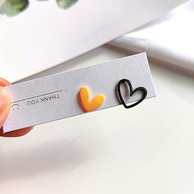 Trend aszimmetrikus üreges szívű fülbevaló nőknek gyönyörű lány aranyos parti ékszer Koreai sárga kék édes fülbevaló B-47