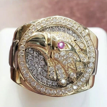 2023 Модни бижута Европейски и американски стил Корона Череп Кръстосано крило Позлатена цветна сплав Мъжки пръстен за мъже Парти бижута