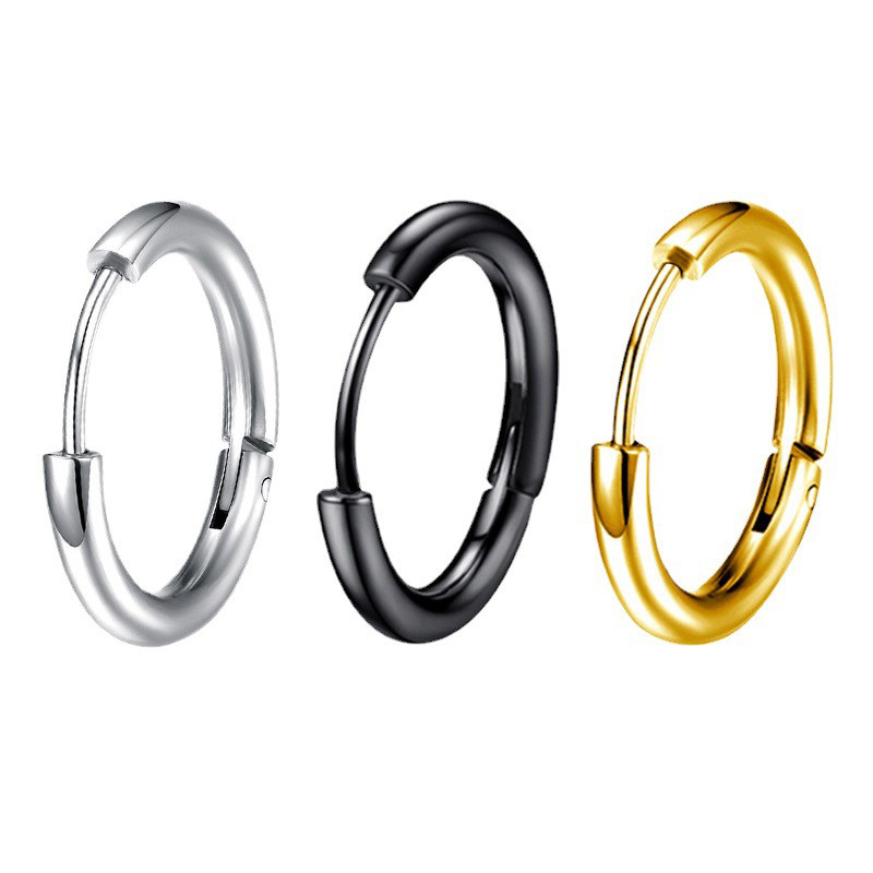 2 ks 8-20 mm veľké malé pánske dámske kruhové náušnice z nehrdzavejúcej ocele, módne teenagerské punkové gotické okrúhle náušnice, šperky, doprava zadarmo