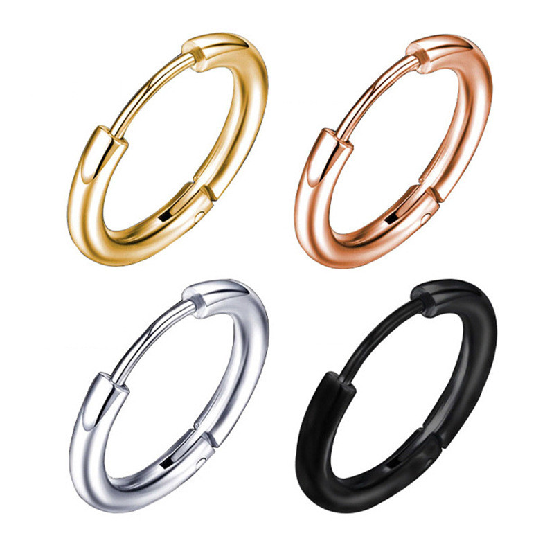 2 ks 8-20 mm veľké malé pánske dámske kruhové náušnice z nehrdzavejúcej ocele, módne teenagerské punkové gotické okrúhle náušnice, šperky, doprava zadarmo
