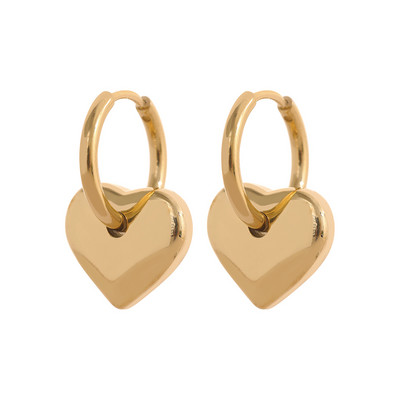 Yhpup Hviezda Mesiac Srdce Prívesok Drop Hook Huggie Náušnice Trendy Vodotesné Nehrdzavejúca oceľ Módne Prívesky Šperky