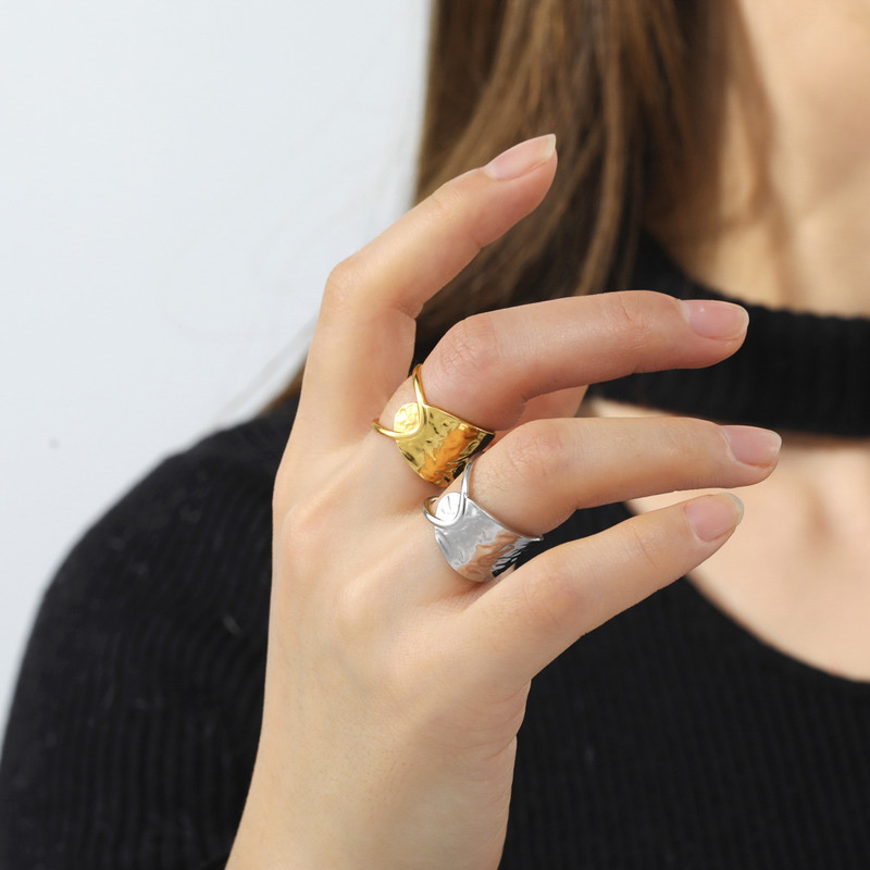 Skyrim 2023 Nové módne nepravidelné prstene pre ženy z nehrdzavejúcej ocele s geometrickým nastaviteľným prsteňom, šperky, darček k Dňu matiek.