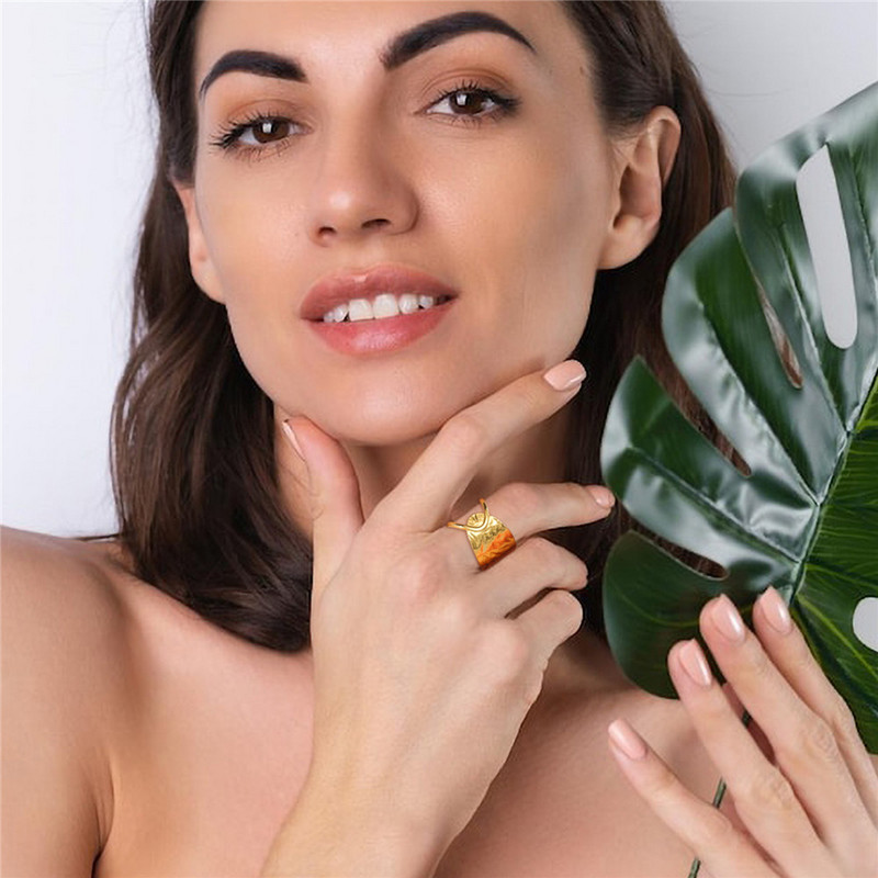 Skyrim 2023 Nové módne nepravidelné prstene pre ženy z nehrdzavejúcej ocele s geometrickým nastaviteľným prsteňom, šperky, darček k Dňu matiek.