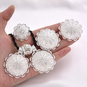 Etiópske nové módne strieborné šperky sada retiazkových náušníc 24k zlatá farba africké eritrejské Habesha vintage svadobné nevesty šperky