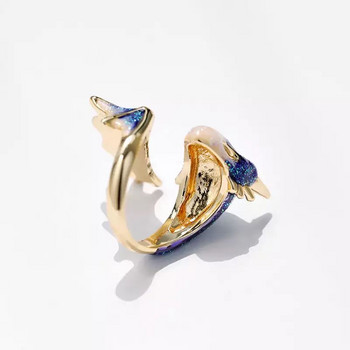 Пънк викинг животно дракон емайлиран змийски пръстен за жени метален анило регулируем готически пръст женски пръстен модерни бижута подарък
