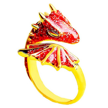Μοντέρνο δώρο κοσμήματος Punk Viking Animal Dragon Δαχτυλίδι φιδιού με σμάλτο για γυναίκες