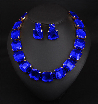 Boho geometrické červené krištáľové svadobné šperky sady pre ženy výrazné drahokamy zlatá farba kľúčna kľúčka luxusné šperky