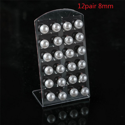 12 porų spalvingi balti perlų imitaciniai auskarai moterims ausų papuošalai apvalūs rutuliniai auskarai 4 6 8 10 mm
