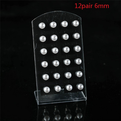 12 porų spalvingi balti perlų imitaciniai auskarai moterims ausų papuošalai apvalūs rutuliniai auskarai 4 6 8 10 mm