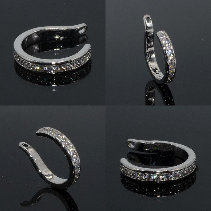 1 vnt. 10 mm netikras neorbitinis Tragus auskarų vėrimas, reguliuojamas spiralės kremzlės kriauklė Cz ausų rankogaliai be auskarų kriauklė Reguliuojamas CZ auskaras