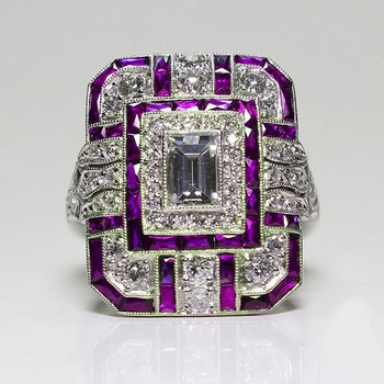 Milangirl Луксозни големи квадратни пръстени за жени Бижута Сватбени кристали Циркон Anel Годежен Anillos Изявление пръстен s