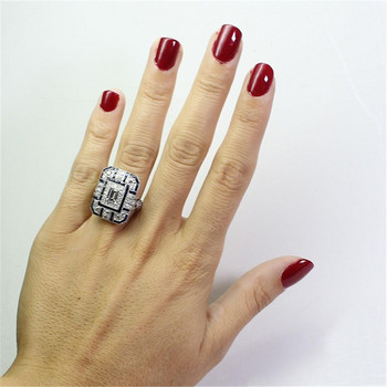 Milangirl Luxury Big τετράγωνα δαχτυλίδια για γυναίκες Κοσμήματα γάμου Κρύσταλλο Ζιργκόν Anel Engagement Anillos Statement Ring s