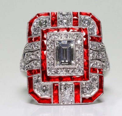 Milangirl Luxusné veľké štvorcové prstene pre ženy Šperky Svadobné krištáľové zirkónové prstene Zásnubné prstene Anillos