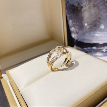 The New Trend Micro Set Zircon Exquisite Opening Ring Lady Luxury Fashion All-match Temperament Δαχτυλίδι Γυναικείο